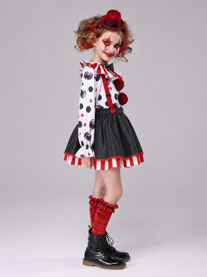 Carnival Clown Costume with Full Skirt