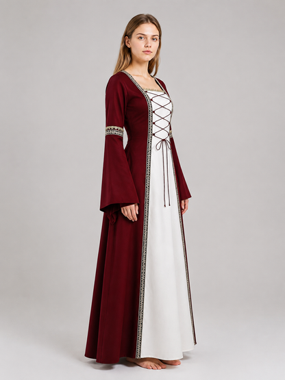 Medieval Maxi Dress with White Insert side view