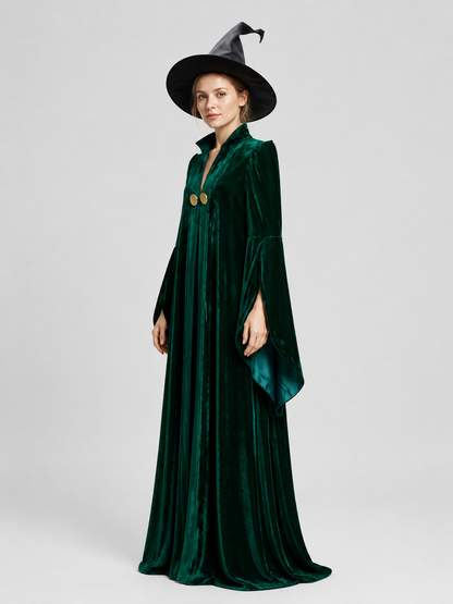 Minerva McGonagall Costume Robe and Hat for Halloween side view