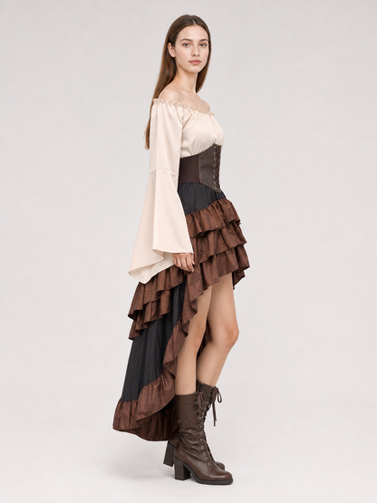 Pirate Costume with Corset and Skirt