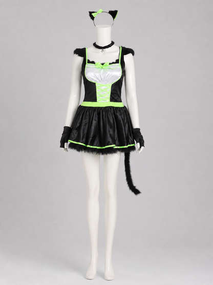 Cat Cosplay Costume with Ears and Tail side view