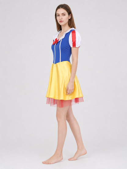 Snow White Cosplay Costume, Bow-Accent Dress side view