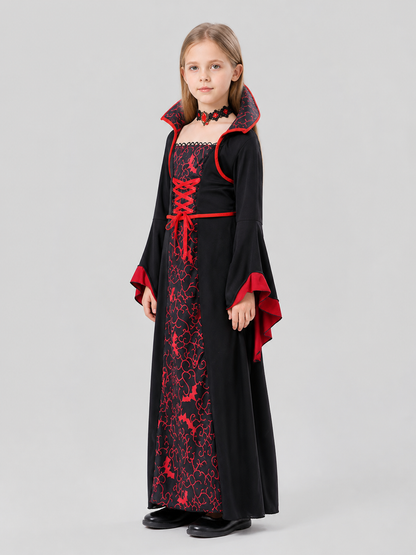 Vampire Halloween Dress with Necklace side view