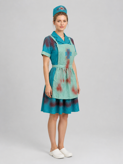 Zombie Nurse Costume with Blood for Halloween side view