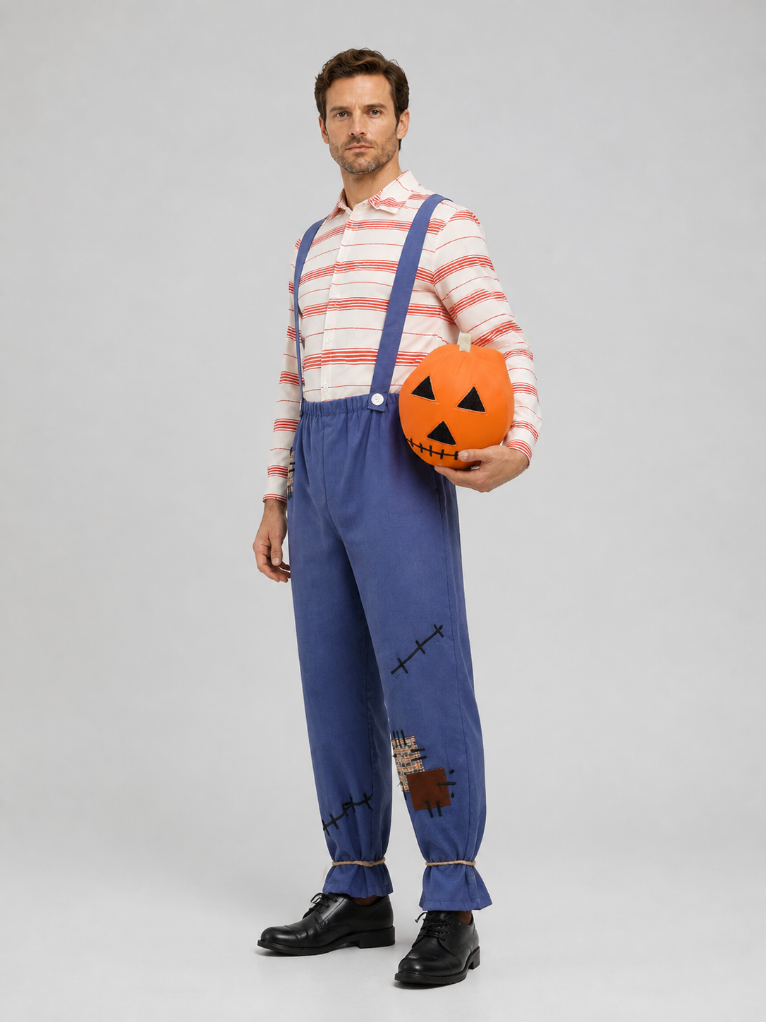 Pumpkin Scarecrow Costume for Children and Adults for Halloween side view