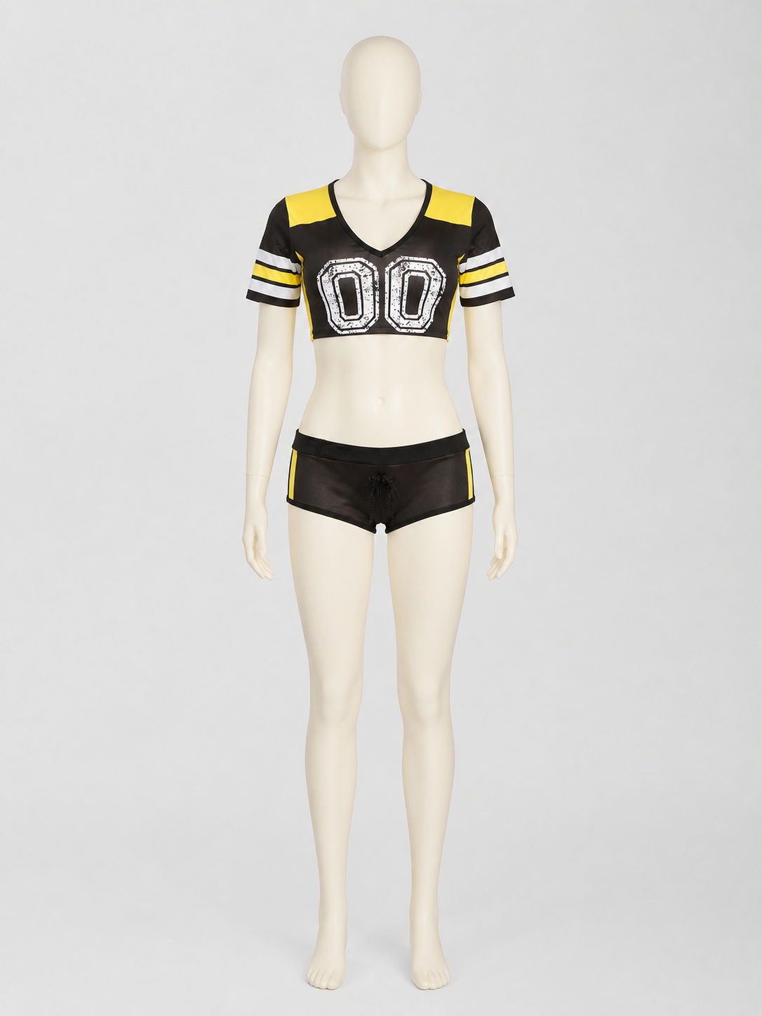 Cheerleading Costume Set: Top and Shorts with Number 00 side view