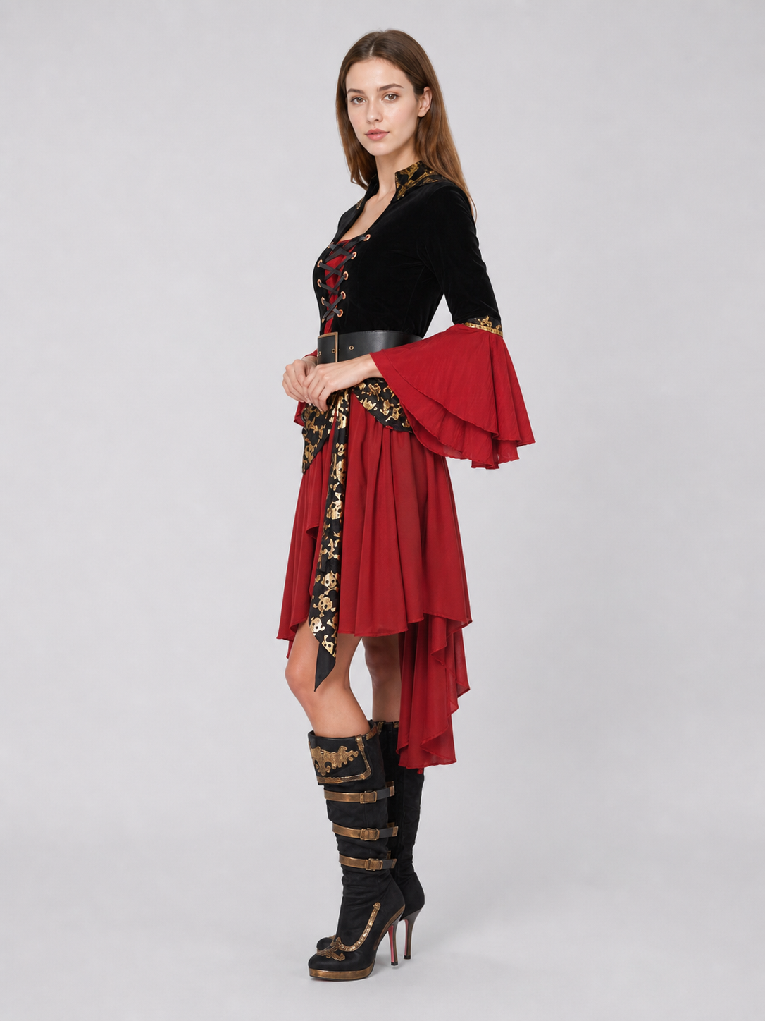 Pirate Costume with Gold Decor