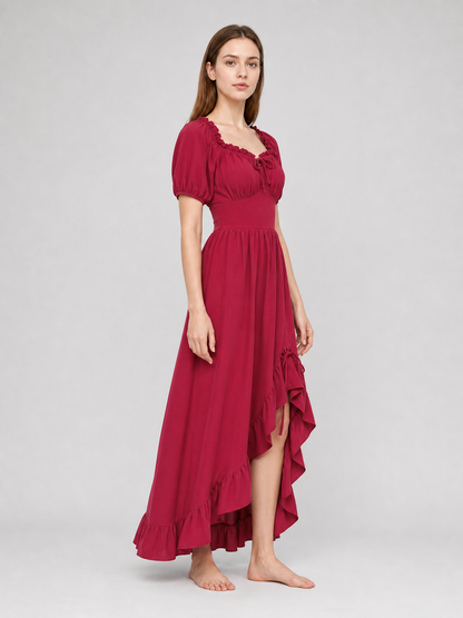 Vintage-Style Corset-Bodice Maxi Dress