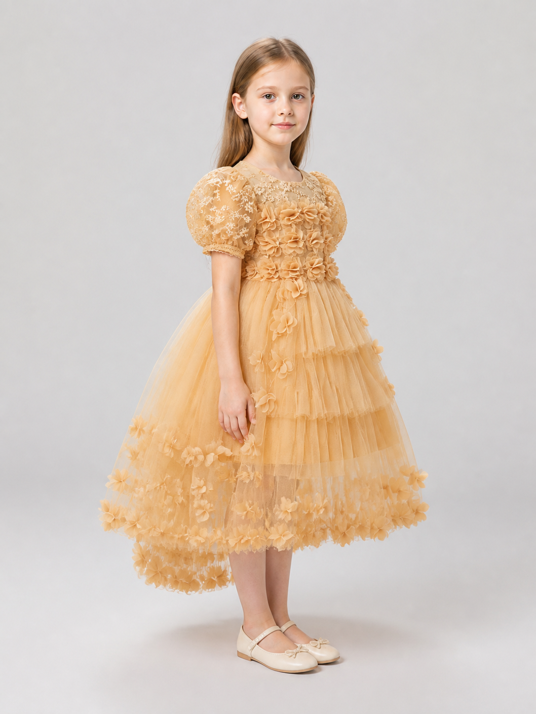 Full Lace Dress with Train for Performances