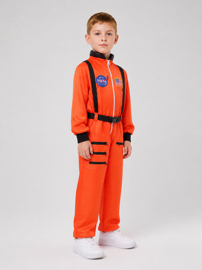 Astronaut Costume, Orange Jumpsuit side view
