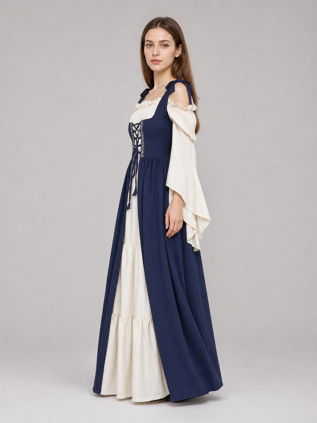 Renaissance-Style Costume Dress with Lacing