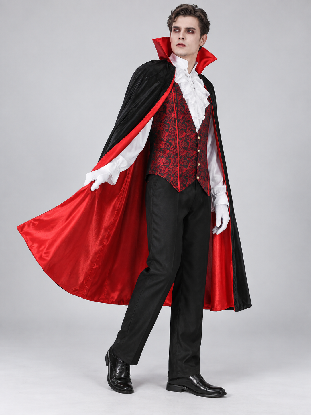 Vampire Costume: Cape, Vest, Shirt, Pants