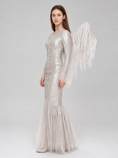 Angel Stage Costume with Wings and Dress side view