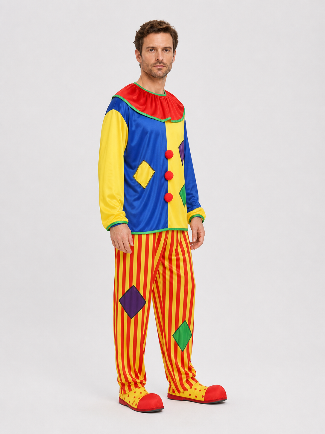 Clown Costume, Two-Piece, Multicolor