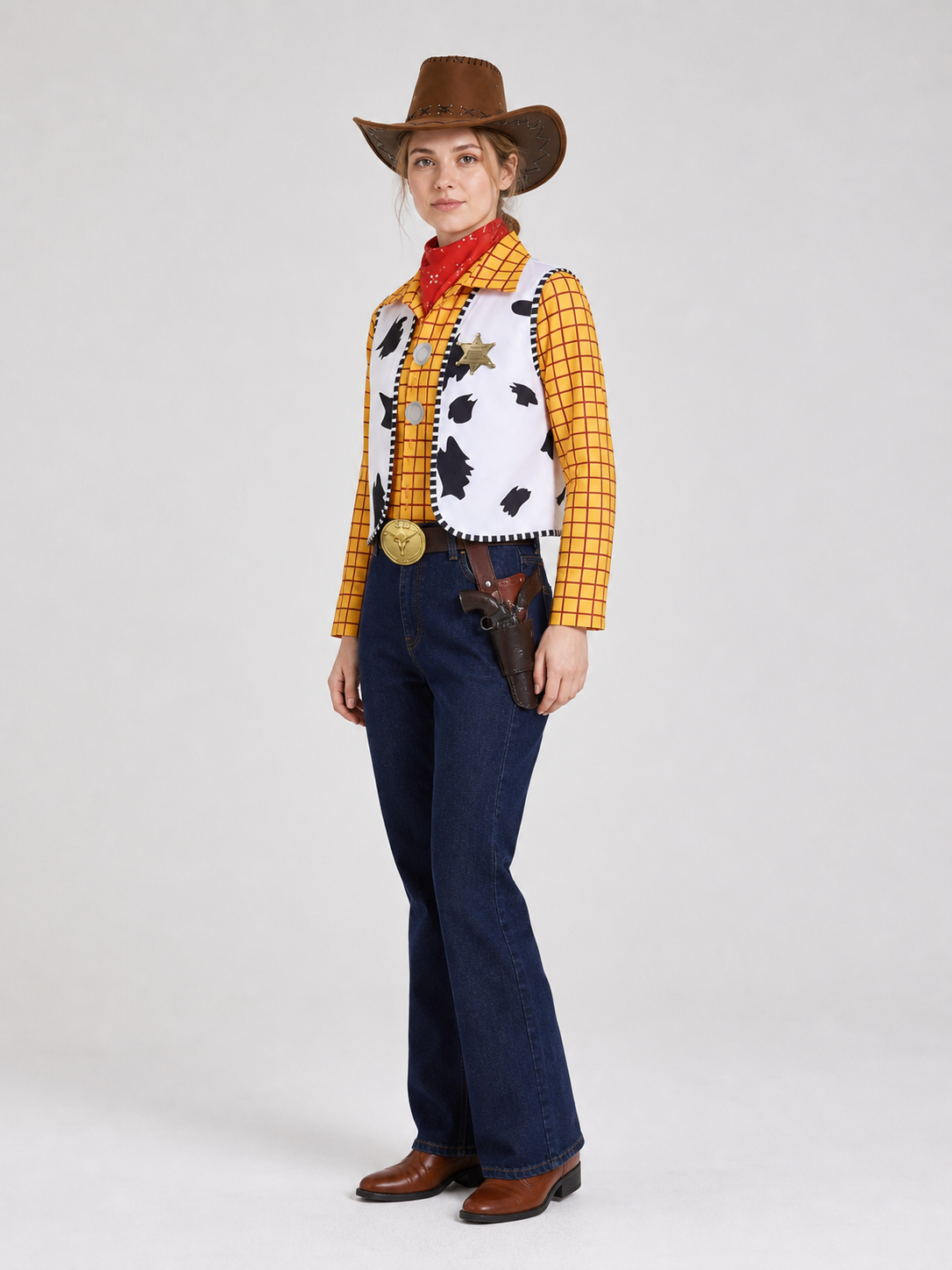 Woody Cowboy Costume for Cosplay with Accessories side view