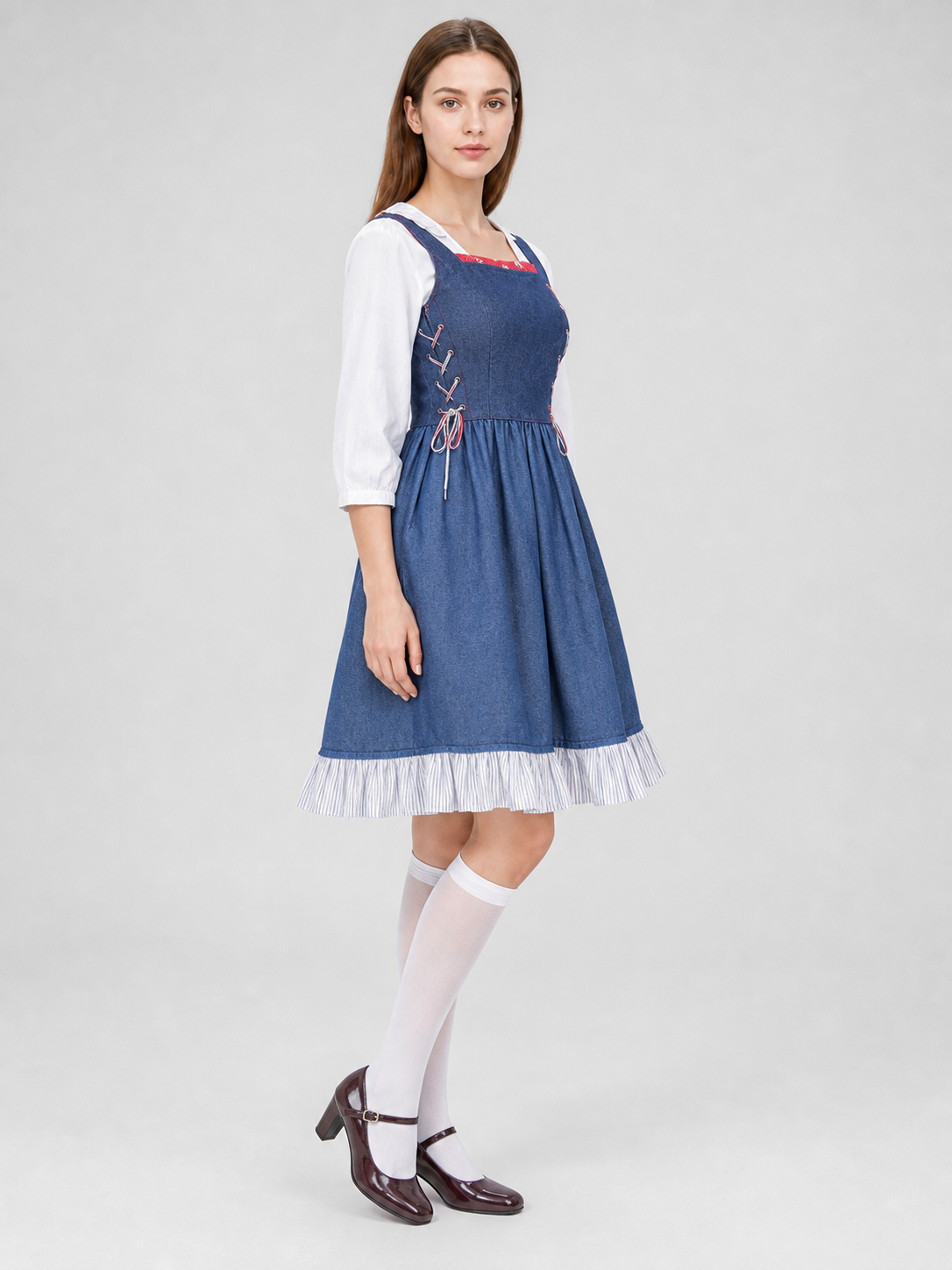 Folk-Style Carnival Costume: Blue Dress