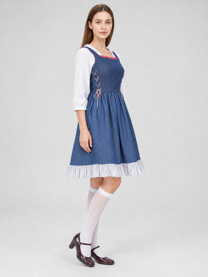 Folk-Style Carnival Costume: Blue Dress