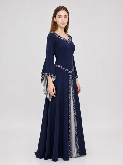 Long-Sleeve Medieval-Style Maxi Dress