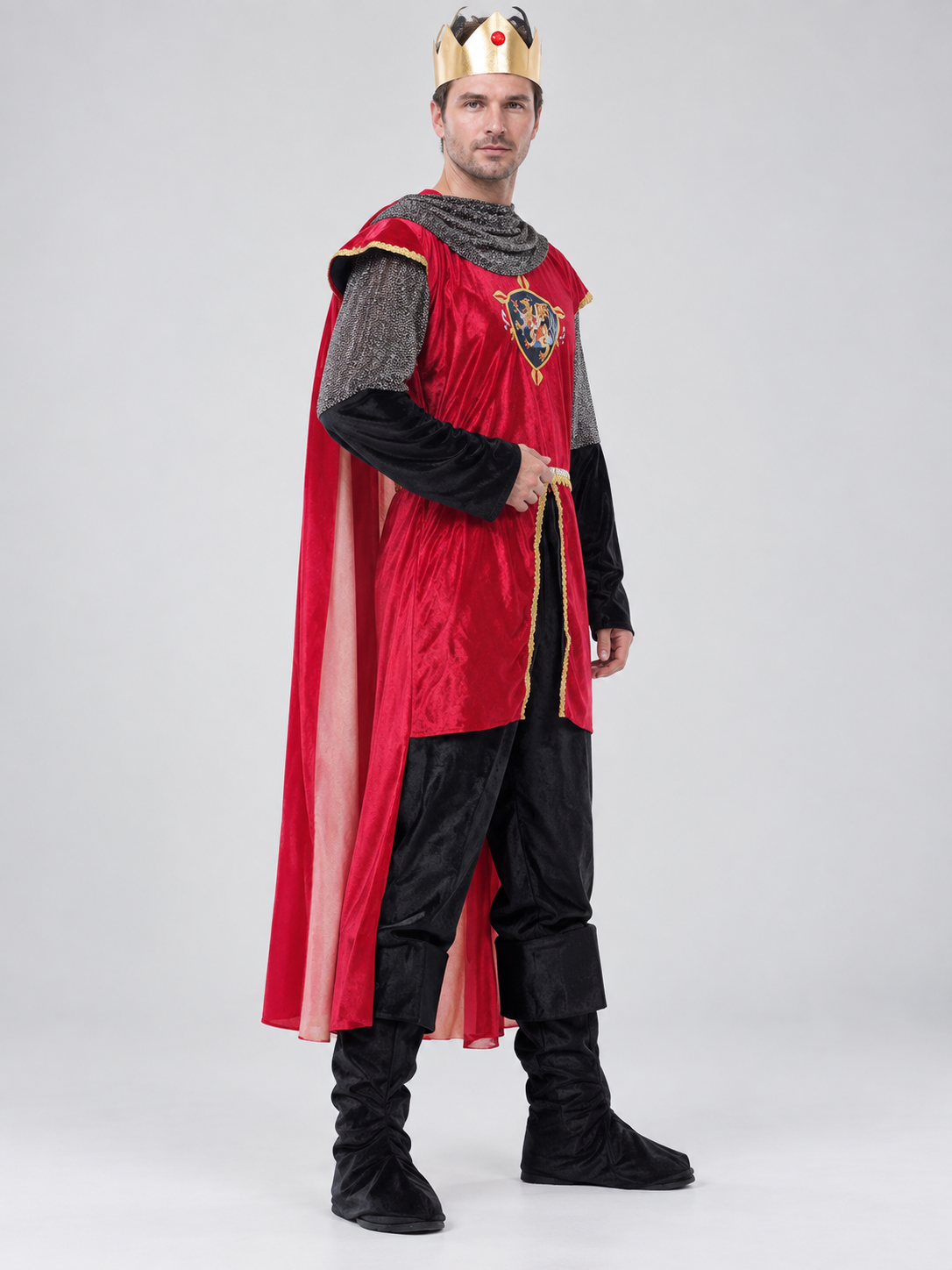 Roman-Style Carnival Costume with Crown and Cape