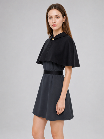 Amity Cosplay Dress with Capelet and Black Belt