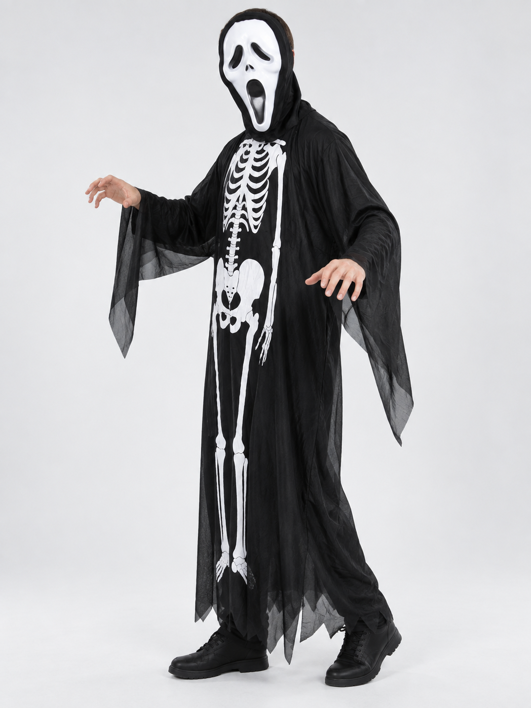 Skeleton Ghost Costume with Mask