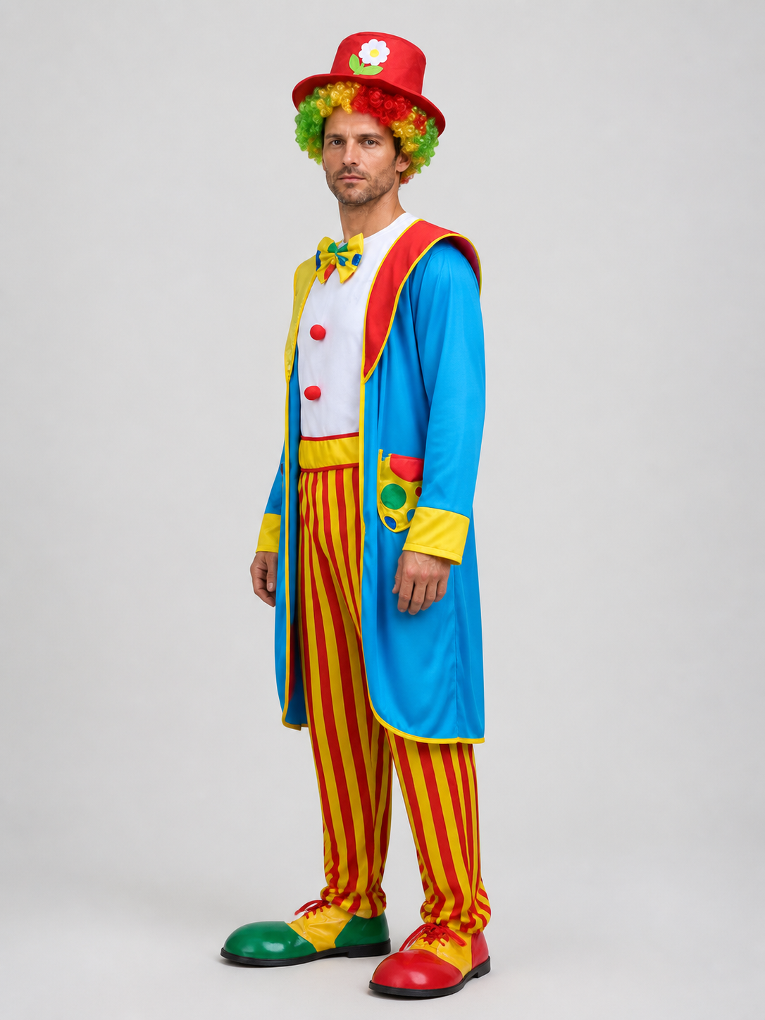 Clown Costume, Circus Stage Set with Hat side view