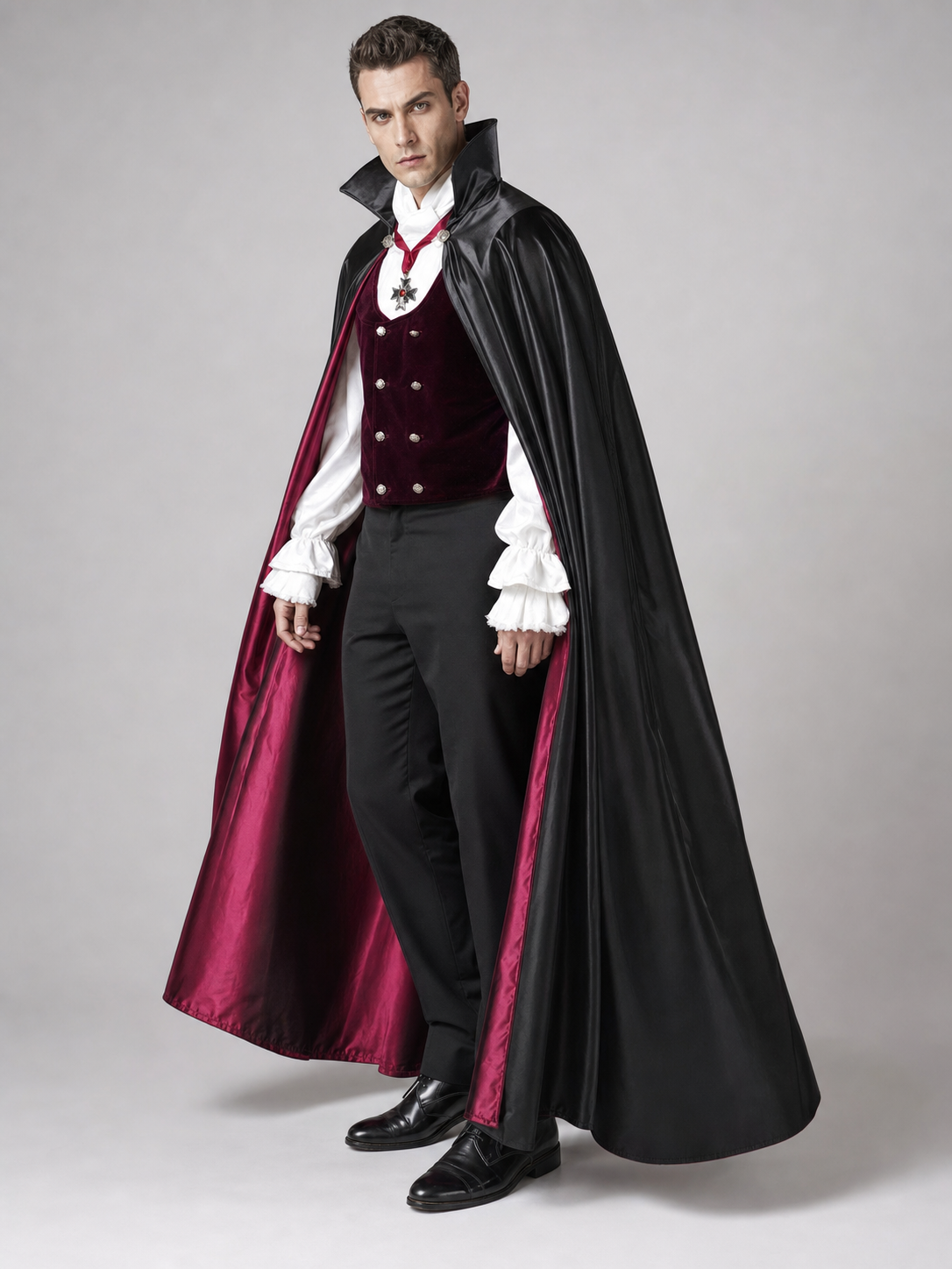 Vampire Costume with Cape and Vest