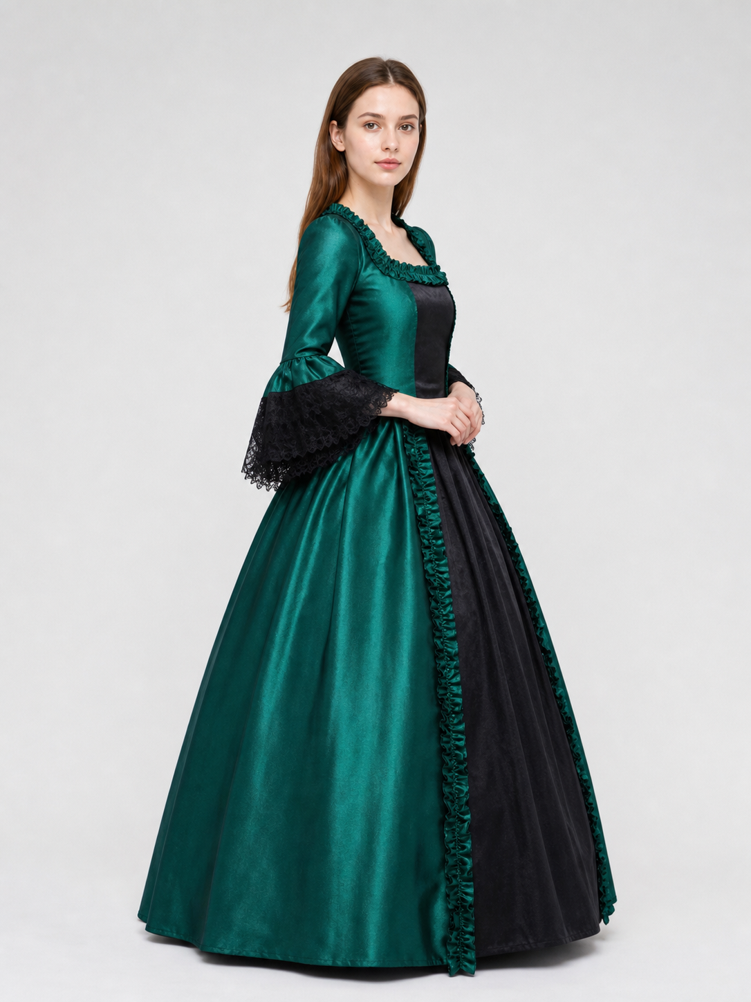 Gothic Victorian Dress with Wide Sleeves