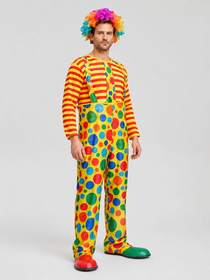 Clown Costume: Striped Top and Pants side view