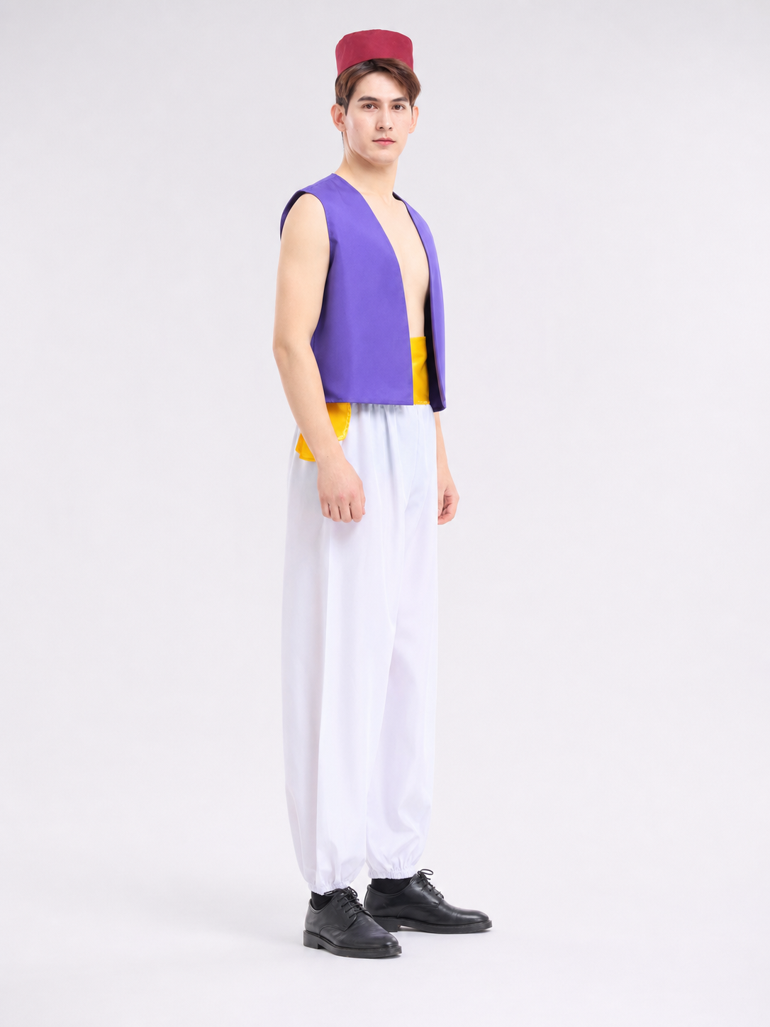 Aladdin Costume with Vest, Harem Pants, and Sash