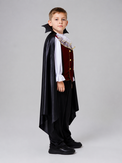 Children's Vampire Costume with Cape and Vest side view