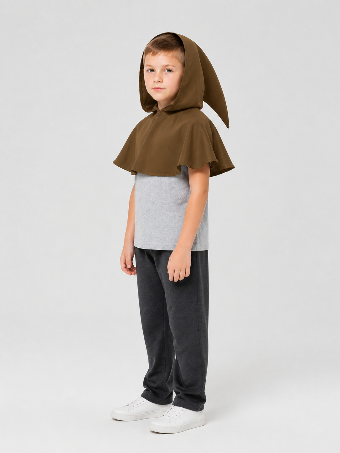 Halloween Costume Cloak with a Pointed Hood side view