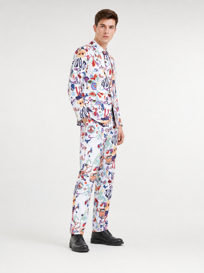 Printed Party Suit, Jacket and Pants