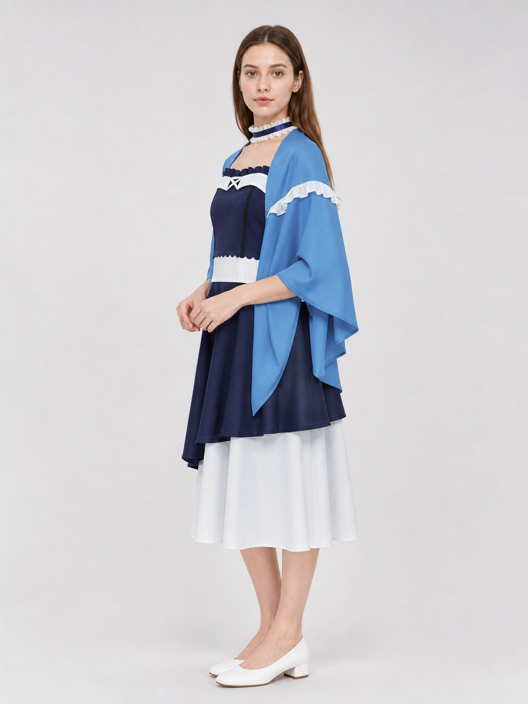 Jiu Dao Ou Cosplay Costume: Dress and Cloak
