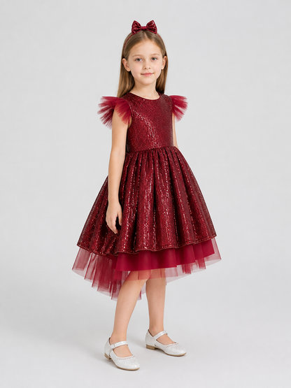 Festive Sequin and Tulle Princess Dress