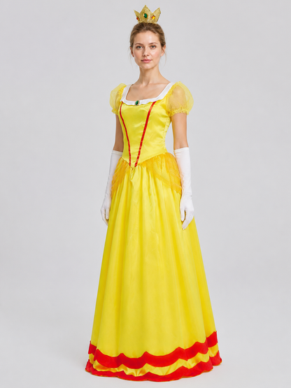 Carnival Costume: Dress, Crown, and Gloves side view