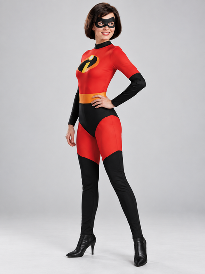Red and Black Superhero Costume with Mask