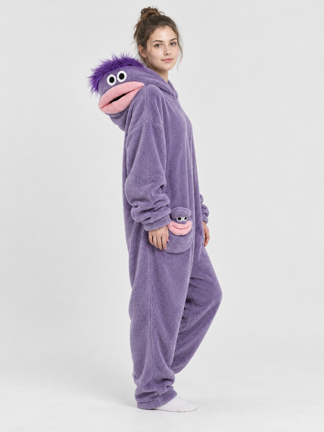 Purple Kigurumi Pajama with 3D Eyes and Mouth