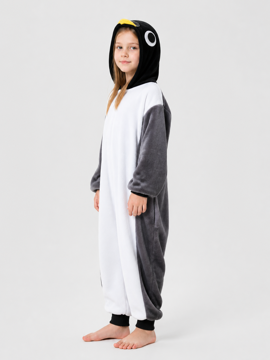 Husky Flannel Hooded Onesie Pajama side view