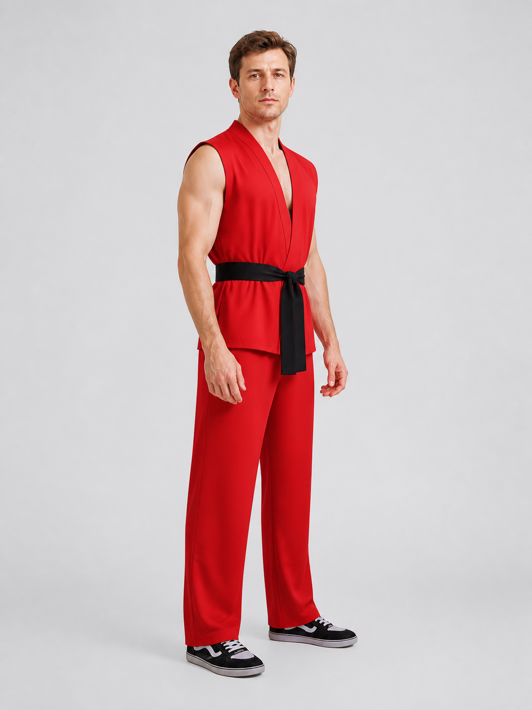 Ryu and Ken Cosplay Costume, Sleeveless Set side view