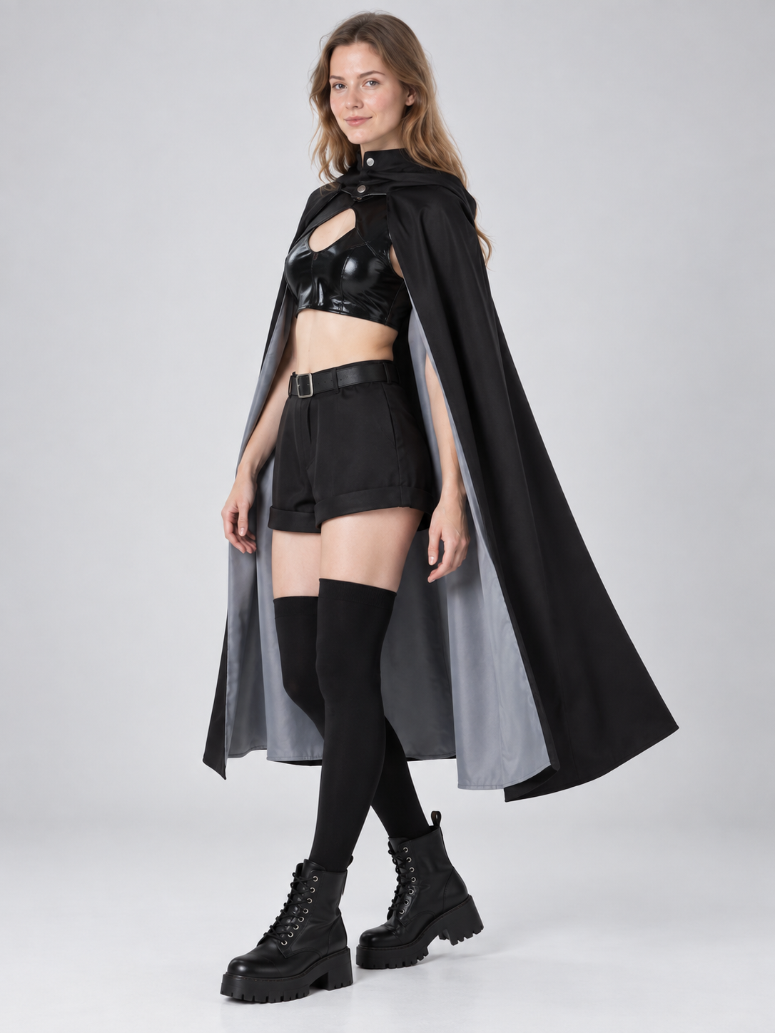 Vampire Costume with Black Cape and Top