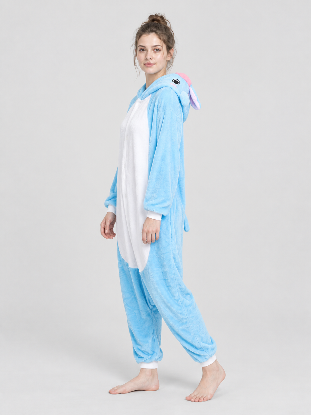 Pajama Jumpsuit with Sea Lion Face on the Hood
