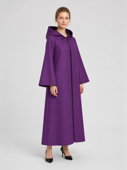 Purple Long Hooded Cloak for Cosplay side view