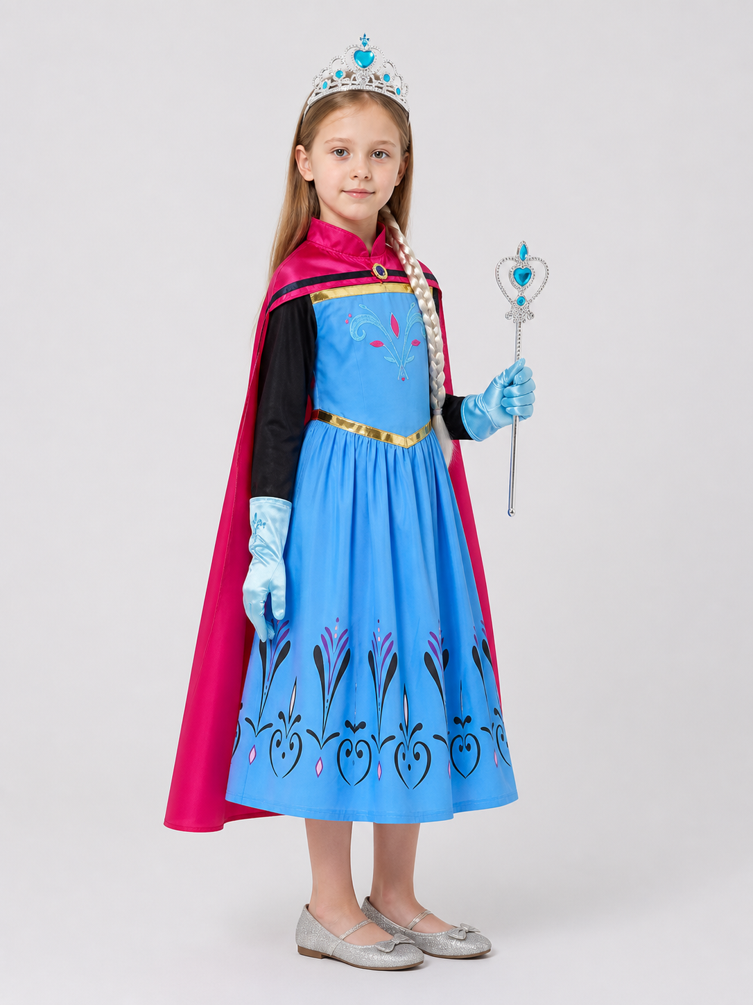 Elsa Princess Costume for Children with Cape and Accessories side view