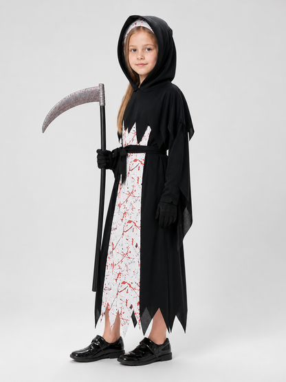 Death Costume for Cosplay: Hood and Scythe side view