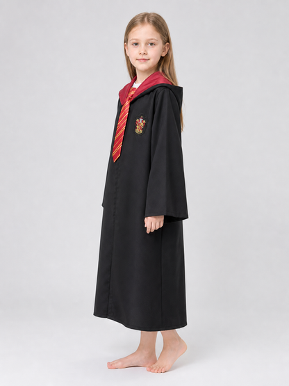 Wizard School Costume Robe with Hood and Tie