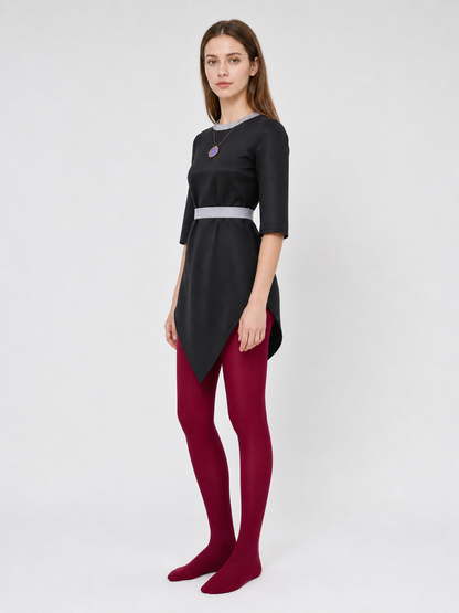 Amity Cosplay Costume: Black Top and Burgundy Bottom
