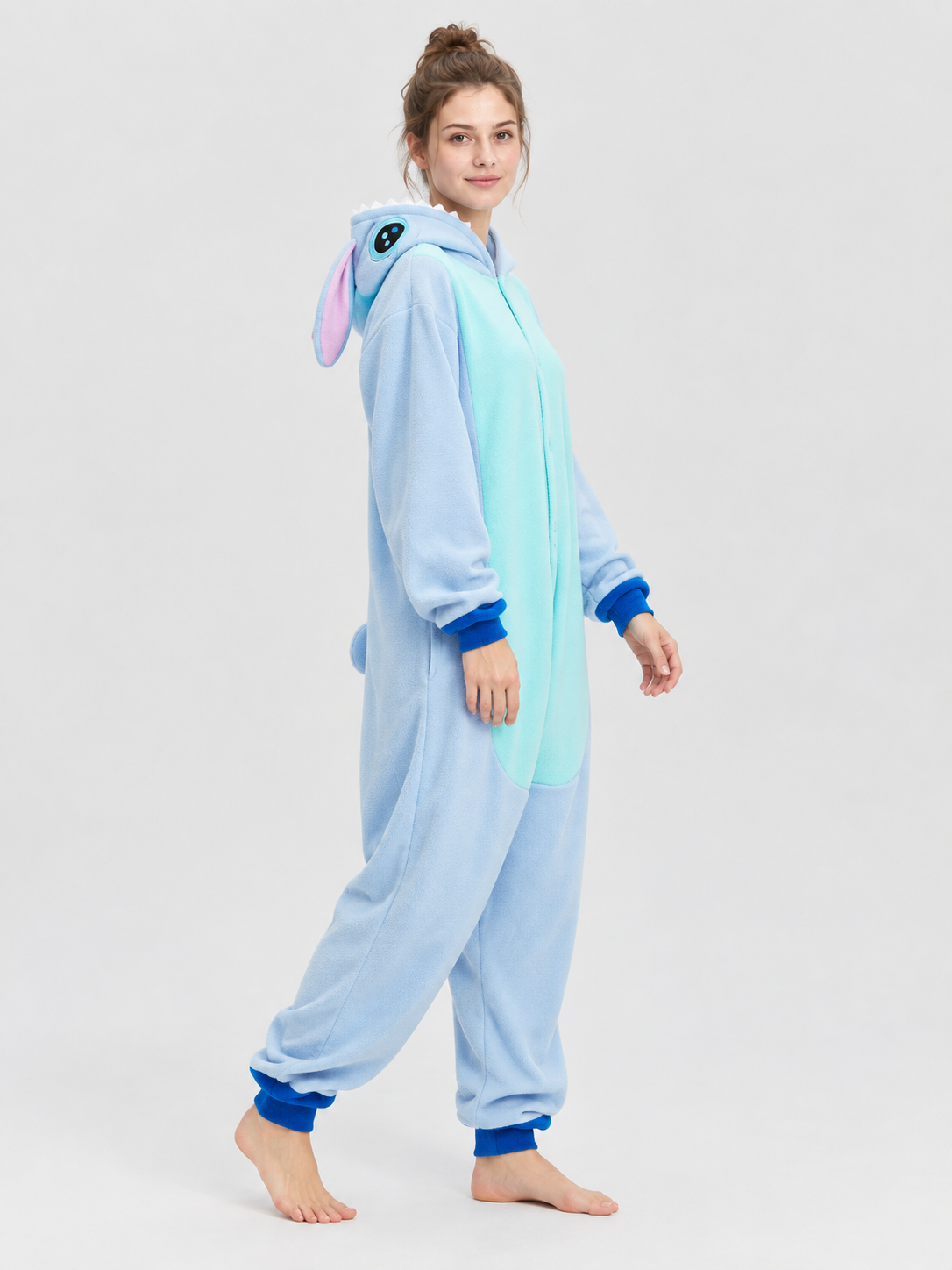 Fleece Hooded Pajama Jumpsuit with Ears