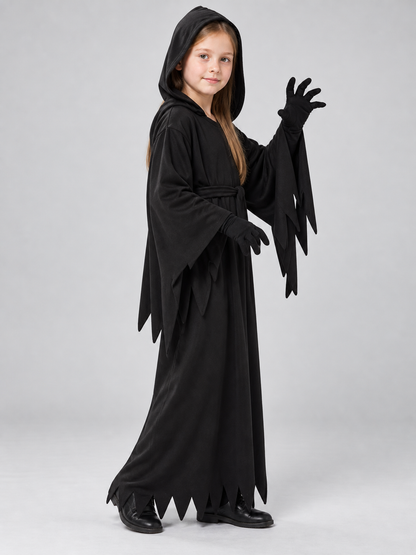 Carnival Costume with Hood and Gloves side view