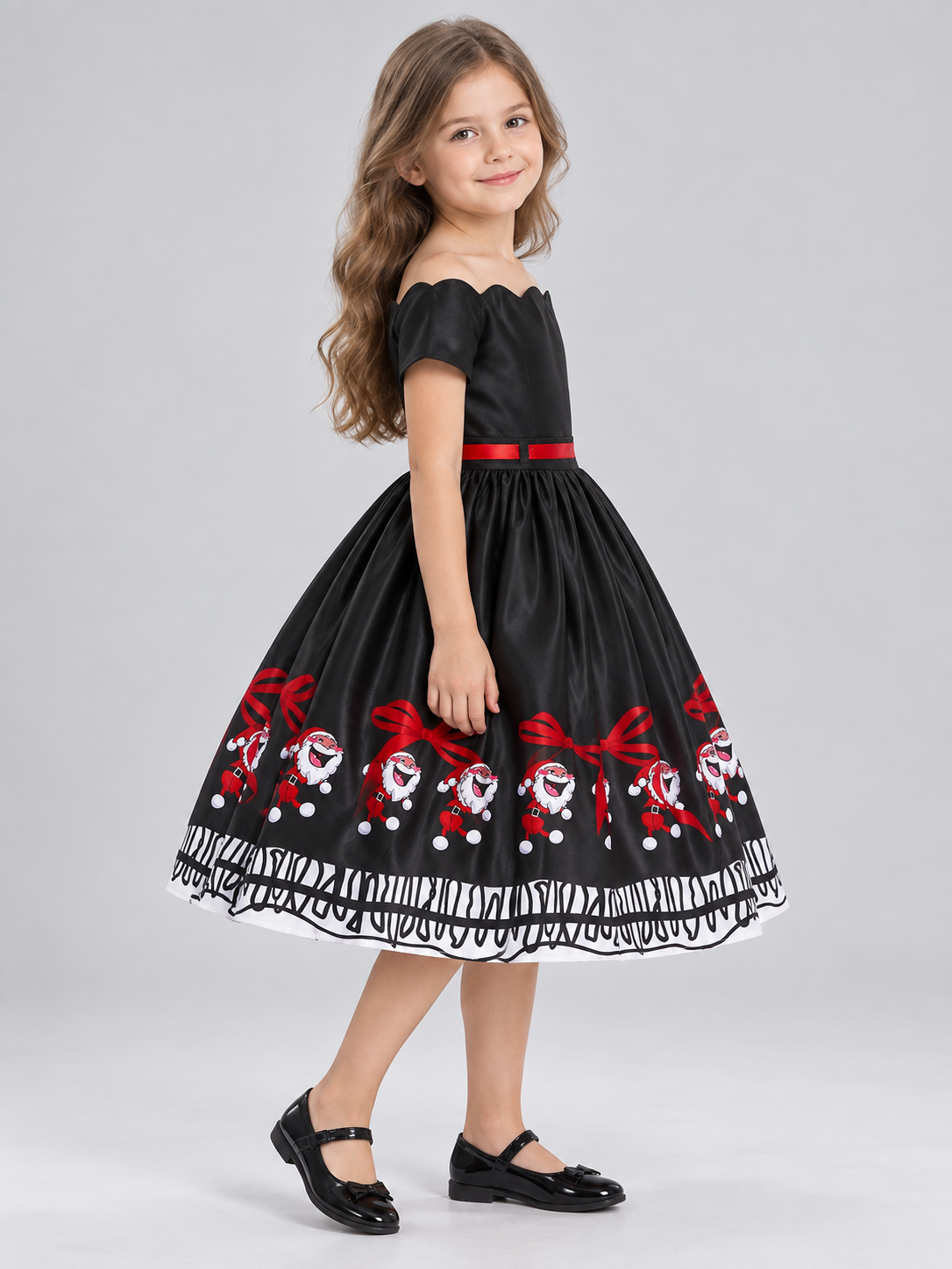 black children's christmas festive dress product image 5